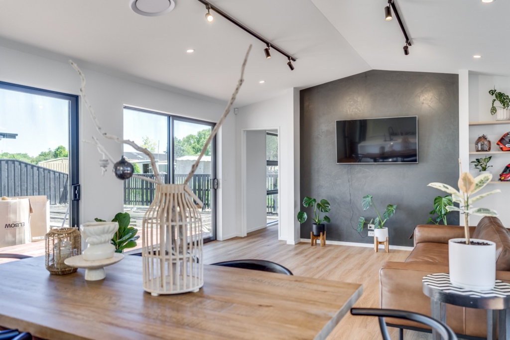 Living area in 3-bedroom 2-bathroom custom home at Irvines Track, Halswell