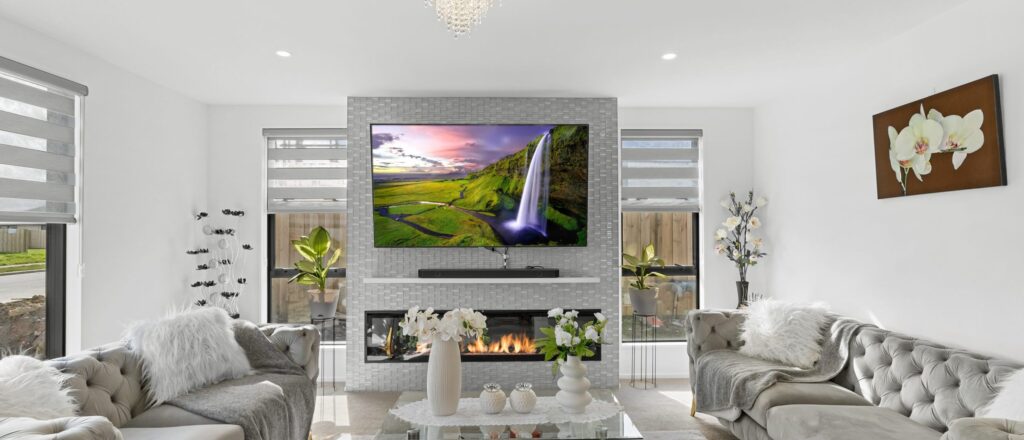 Living area in 4-bedroom 2-bathroom custom home at Larissa Road, Halswell