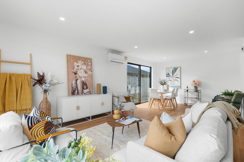 Living area in 4-bedroom 2-bathroom custom home at McCormick Lane, Rolleston