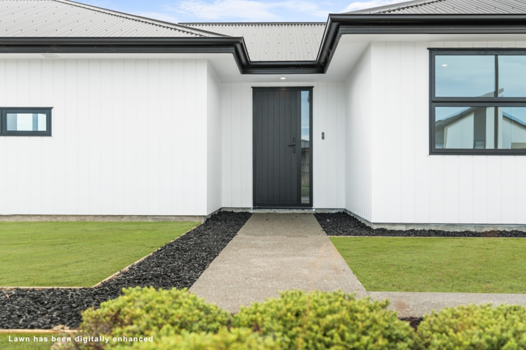 Exterior of 4-bedroom 2-bathroom custom home at McCormick Lane, Rolleston