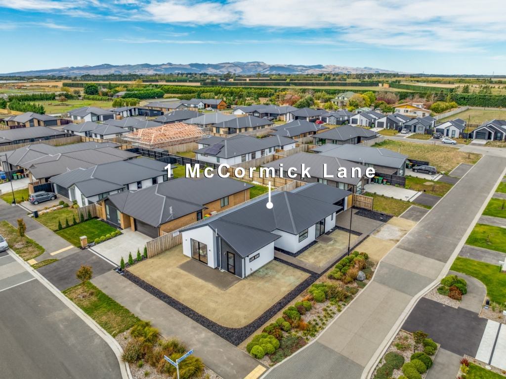 Exterior of 4-bedroom 2-bathroom custom home at McCormick Lane, Rolleston