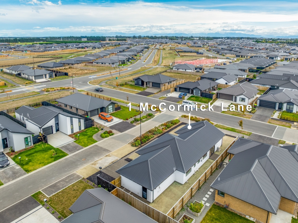 Exterior of 4-bedroom 2-bathroom custom home at McCormick Lane, Rolleston