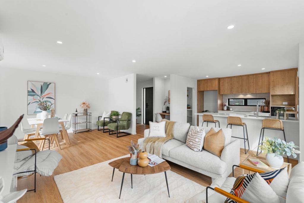 Living area in 4-bedroom 2-bathroom custom home at McCormick Lane, Rolleston