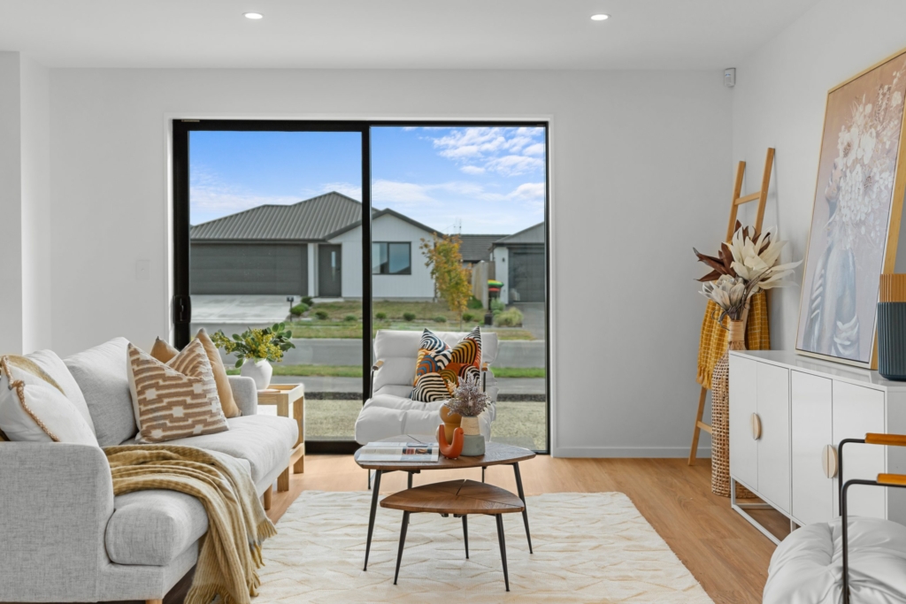 Living area in 4-bedroom 2-bathroom custom home at McCormick Lane, Rolleston