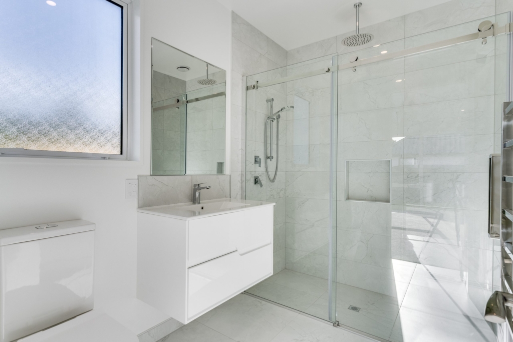 Bathroom in 4-bedroom 4-bathroom custom home at Irvines Track, Halswell