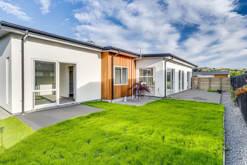 Exterior of 4-bedroom 4-bathroom custom home at Irvines Track, Halswell