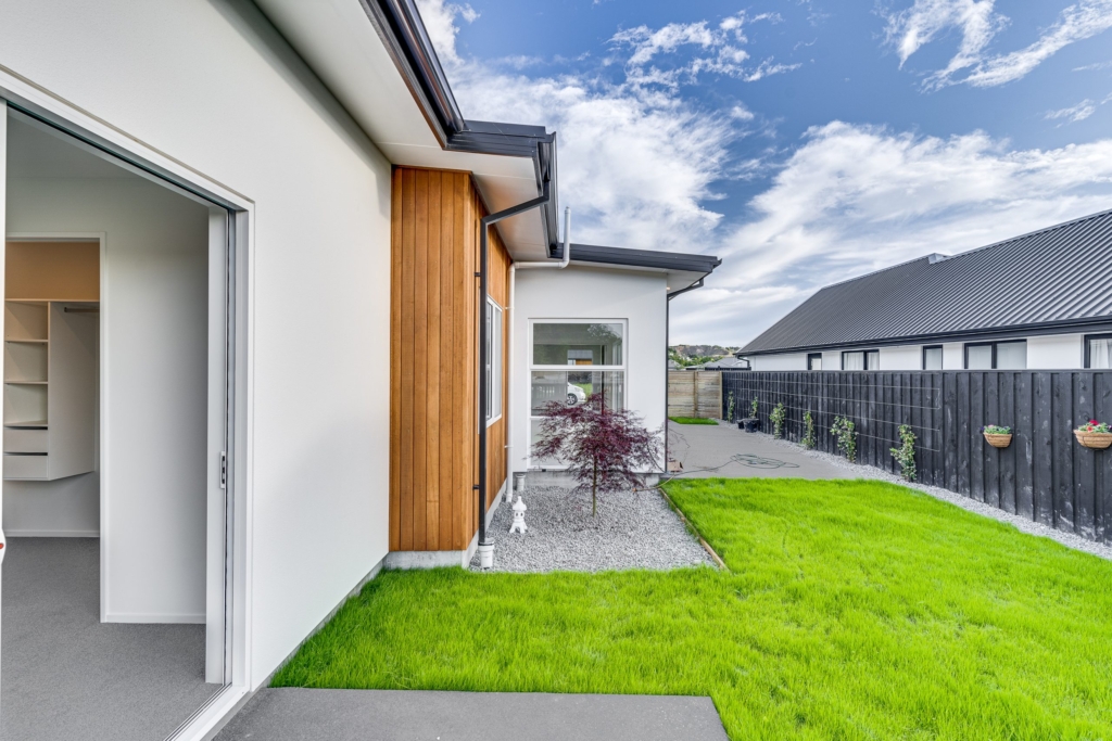 Exterior of 4-bedroom 4-bathroom custom home at Irvines Track, Halswell