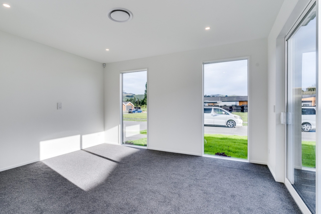 Living area in 4-bedroom 4-bathroom custom home at Irvines Track, Halswell
