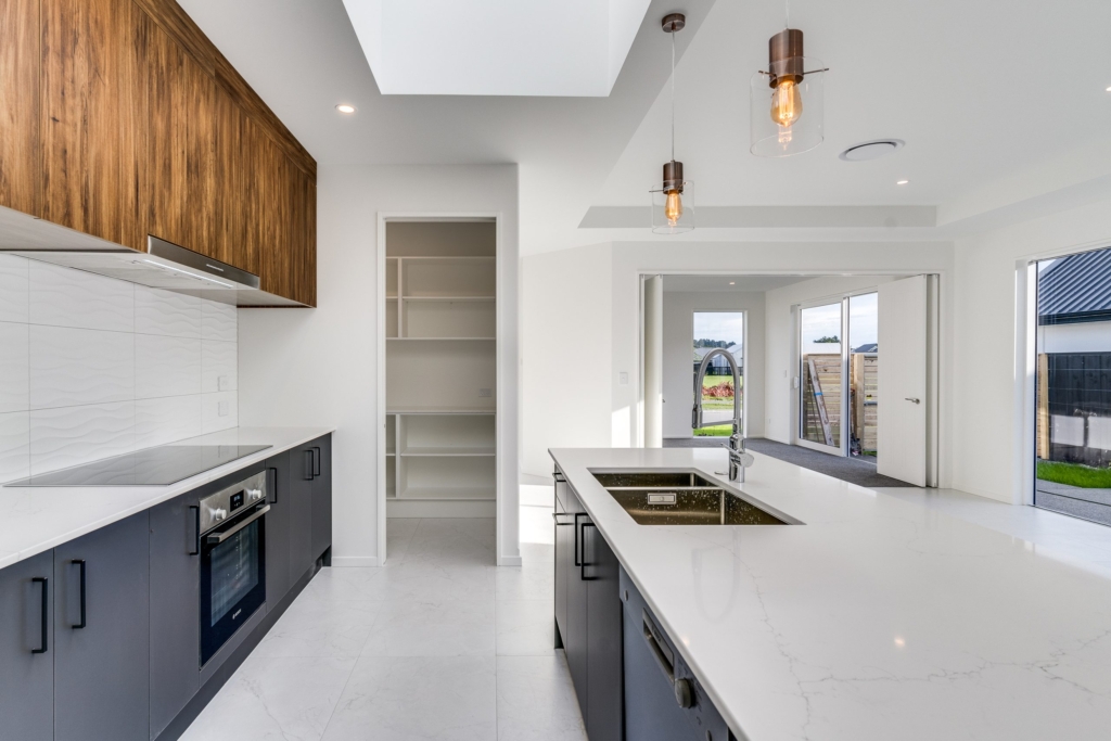 Kitchen in 4-bedroom 4-bathroom custom home at Irvines Track, Halswell