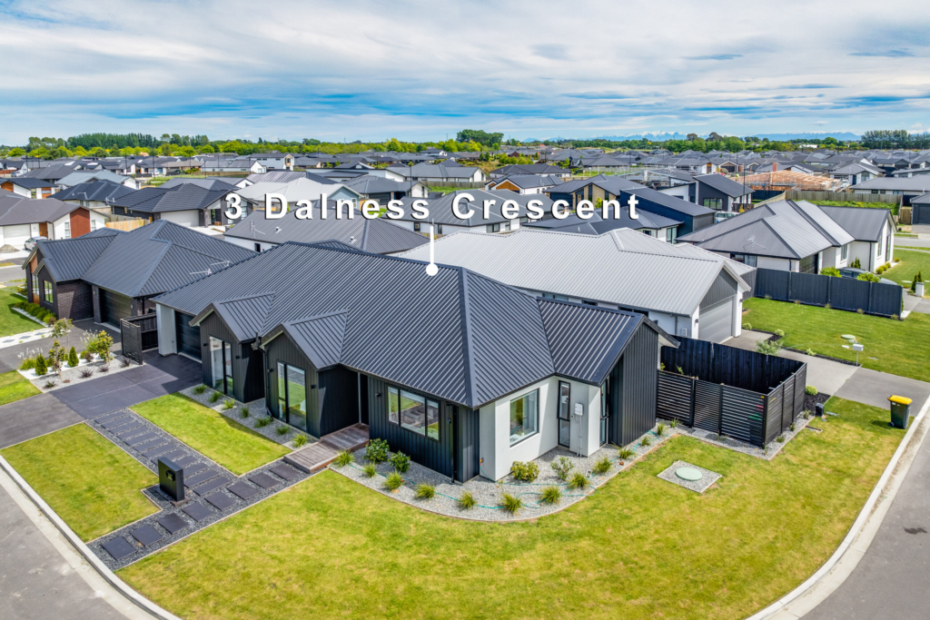 Exterior of 4-bedroom 2-bathroom custom home at Dalness Crescent, Halswell
