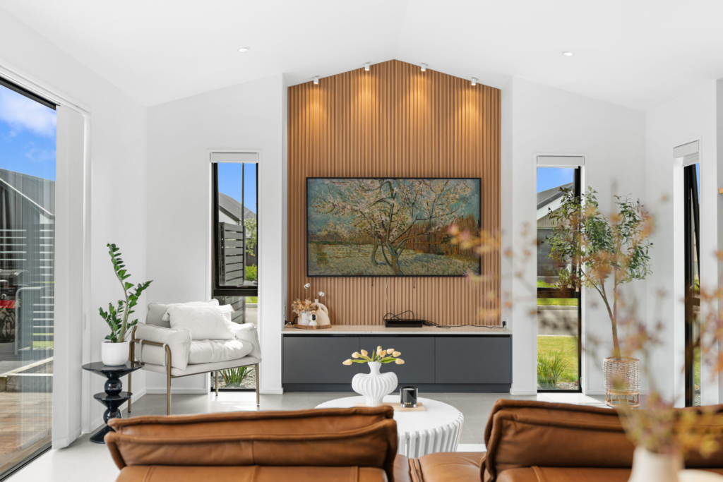 Living area in 4-bedroom 2-bathroom custom home at Dalness Crescent, Halswell