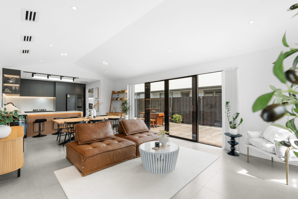 Living area in 4-bedroom 2-bathroom custom home at Dalness Crescent, Halswell