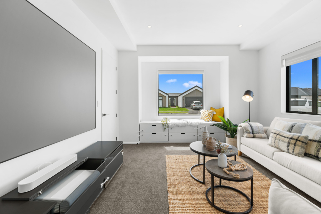 Living area in 4-bedroom 2-bathroom custom home at Dalness Crescent, Halswell