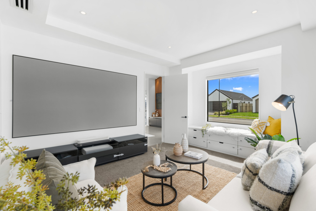 Living area in 4-bedroom 2-bathroom custom home at Dalness Crescent, Halswell