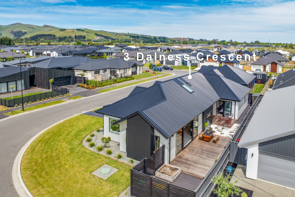 Exterior of 4-bedroom 2-bathroom custom home at Dalness Crescent, Halswell