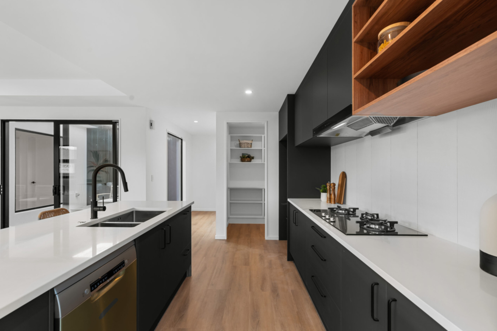 Kitchen in 4-bedroom 2-bathroom custom home at Ferbane Way, Halswell