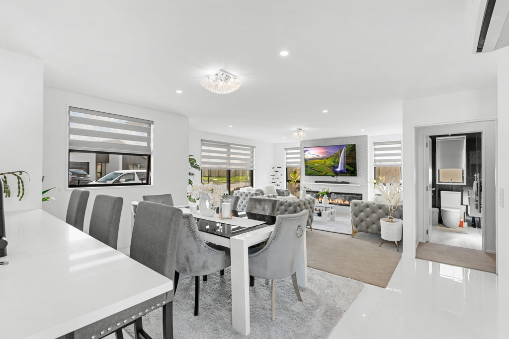 Living area in 4-bedroom 2-bathroom custom home at Larissa Road, Halswell
