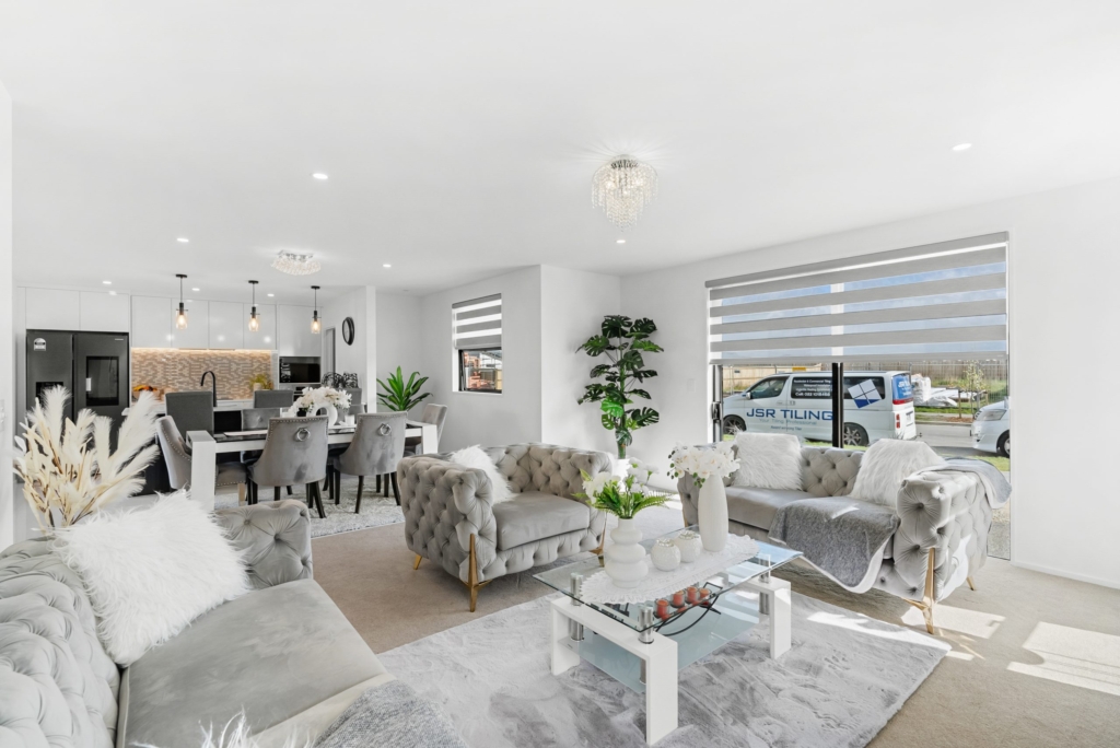 Living area in 4-bedroom 2-bathroom custom home at Larissa Road, Halswell