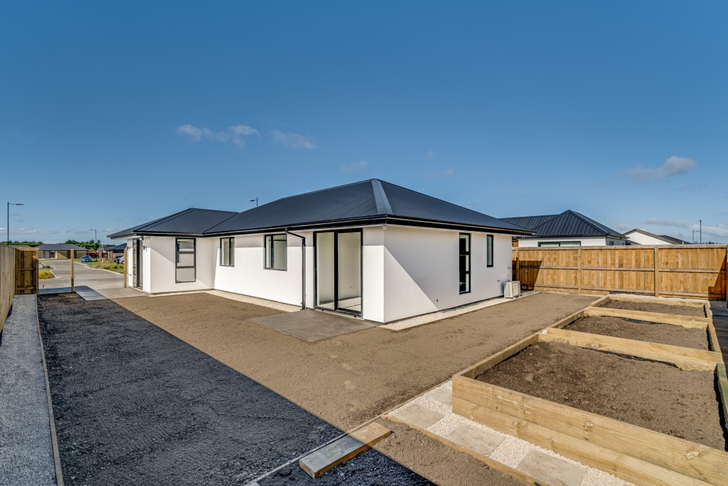Exterior of 4-bedroom 2-bathroom custom home at Palmer Avenue, Rolleston