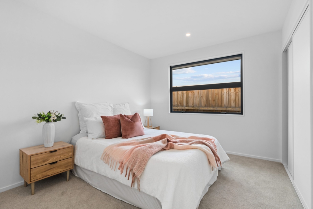 Bedroom in 3-bedroom 2-bathroom custom home at Gammack Drive, Halswell