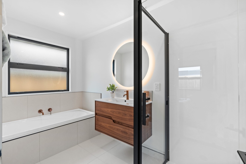 Bathroom in 3-bedroom 2-bathroom custom home at Gammack Drive, Halswell