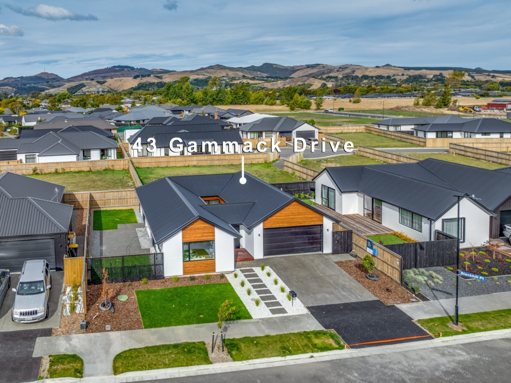 Exterior of 3-bedroom 2-bathroom custom home at Gammack Drive, Halswell