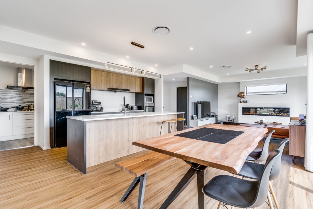 Living area in 4-bedroom 2-bathroom custom home at Whitburn Avenue, Halswell