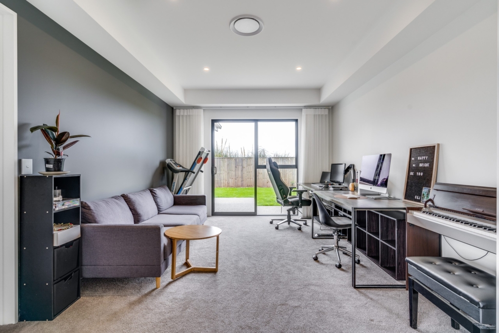 Living area in 4-bedroom 2-bathroom custom home at Whitburn Avenue, Halswell