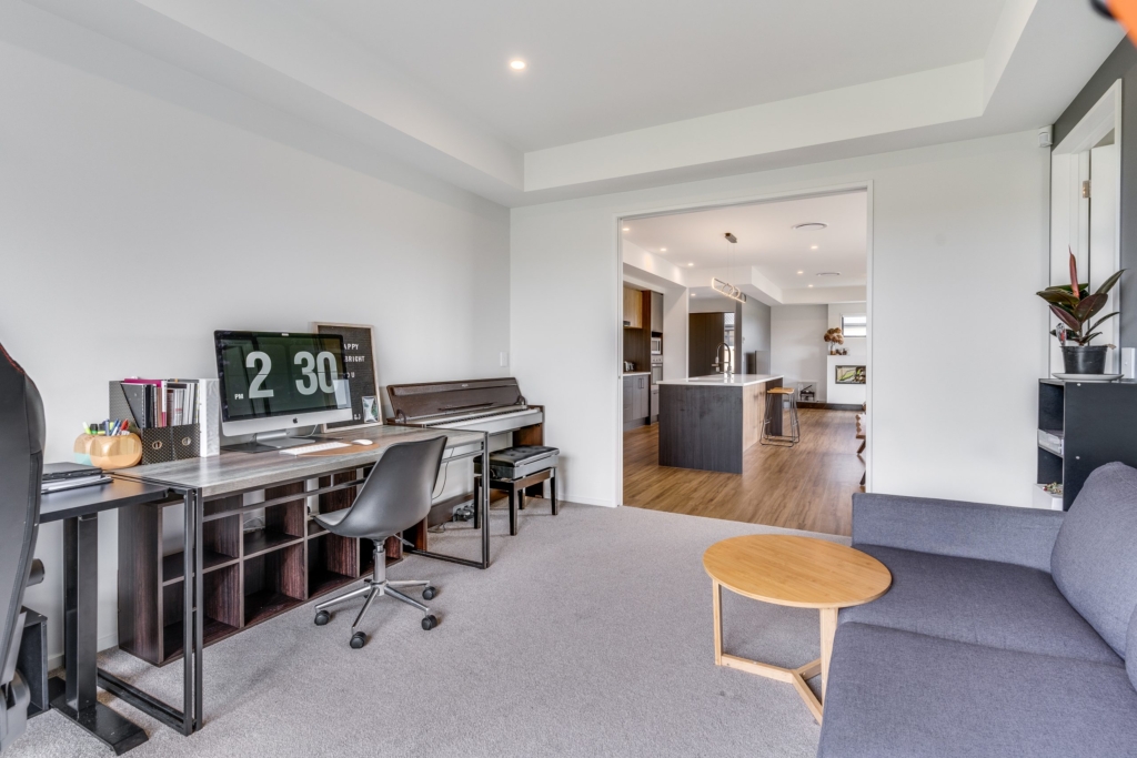 Living area in 4-bedroom 2-bathroom custom home at Whitburn Avenue, Halswell