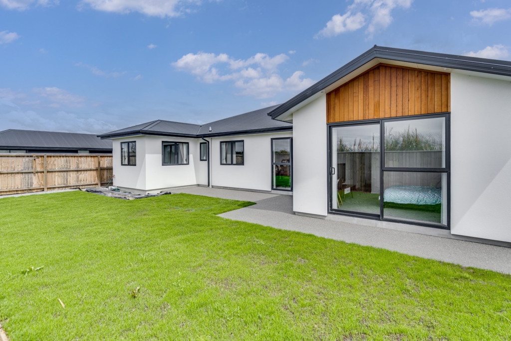 Exterior of 4-bedroom 2-bathroom custom home at Whitburn Avenue, Halswell
