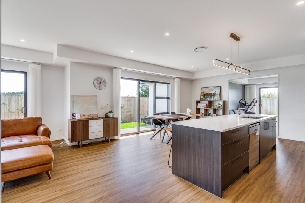Living area in 4-bedroom 2-bathroom custom home at Whitburn Avenue, Halswell