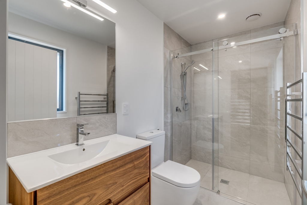 Bathroom in 3-bedroom 3-bathroom custom home at Nancy Wake Street, Rolleston
