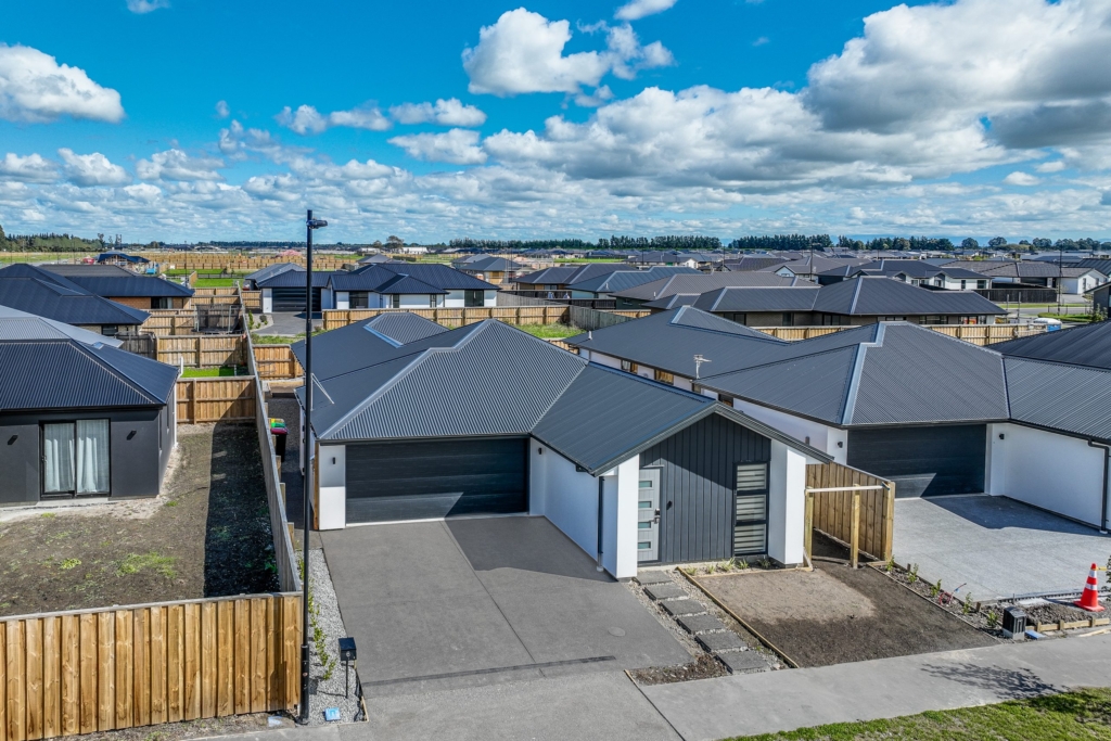 Exterior of 3-bedroom 3-bathroom custom home at Nancy Wake Street, Rolleston