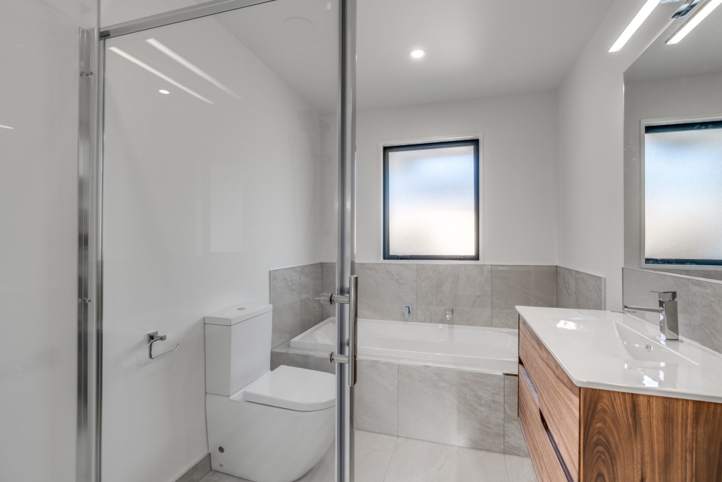 Bathroom in 3-bedroom 3-bathroom custom home at Nancy Wake Street, Rolleston