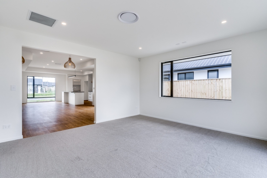 Living area in 4-bedroom 2-bathroom custom home at Whitburn Avenue, Halswell