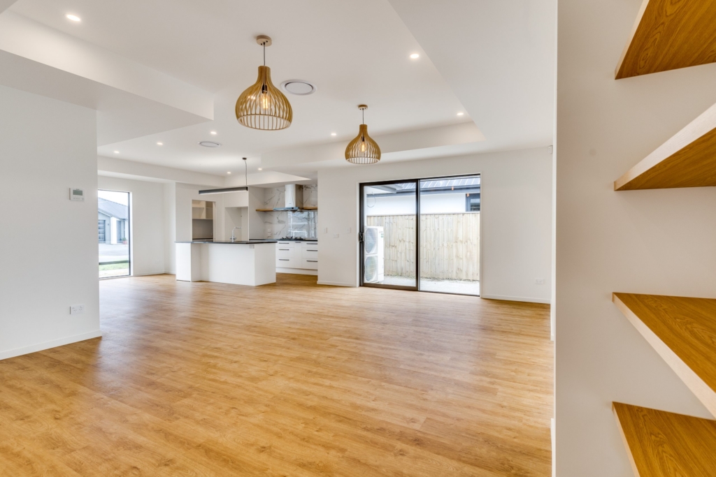 Living area in 4-bedroom 2-bathroom custom home at Whitburn Avenue, Halswell