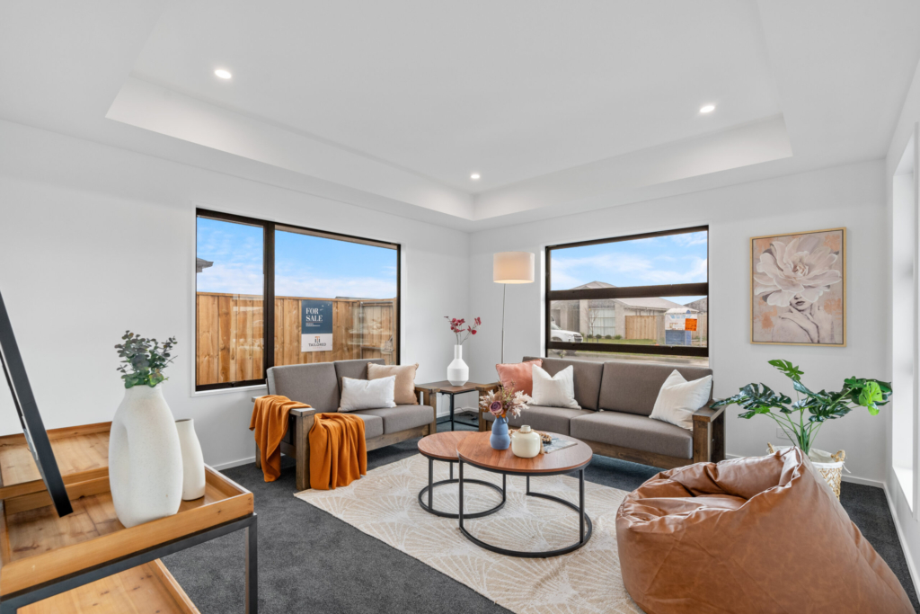 Living area in 4-bedroom 2-bathroom custom home at Sudbury Way, Rolleston
