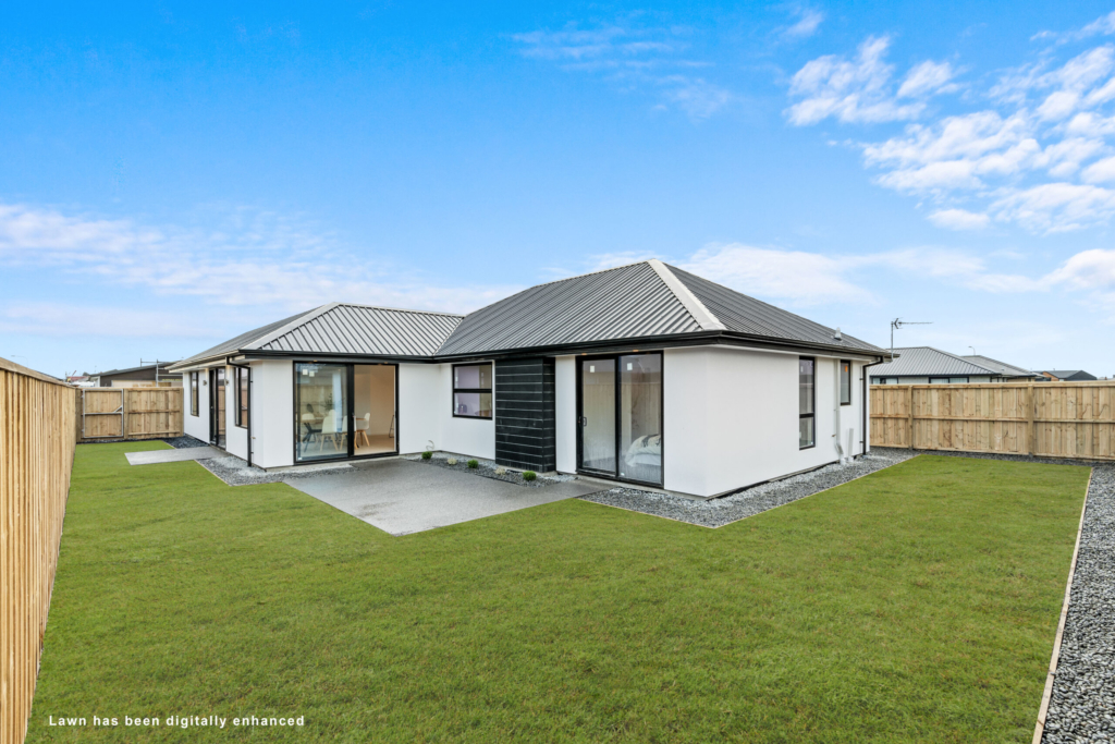Exterior of 4-bedroom 2-bathroom custom home at Sudbury Way, Rolleston