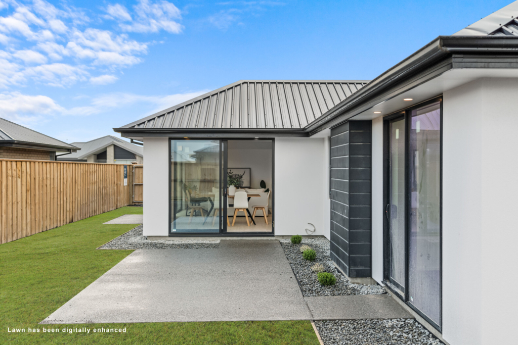 Exterior of 4-bedroom 2-bathroom custom home at Sudbury Way, Rolleston