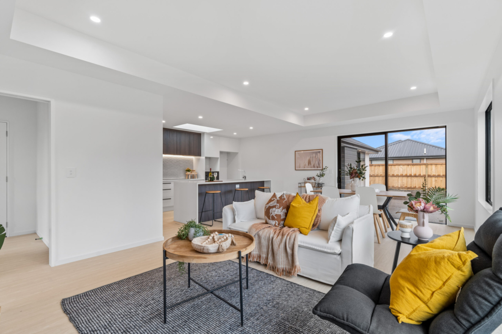 Living area in 4-bedroom 2-bathroom custom home at Sudbury Way, Rolleston