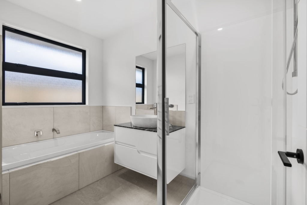 Bathroom in 3-bedroom 2-bathroom custom home at Kannedys landing, Halswell