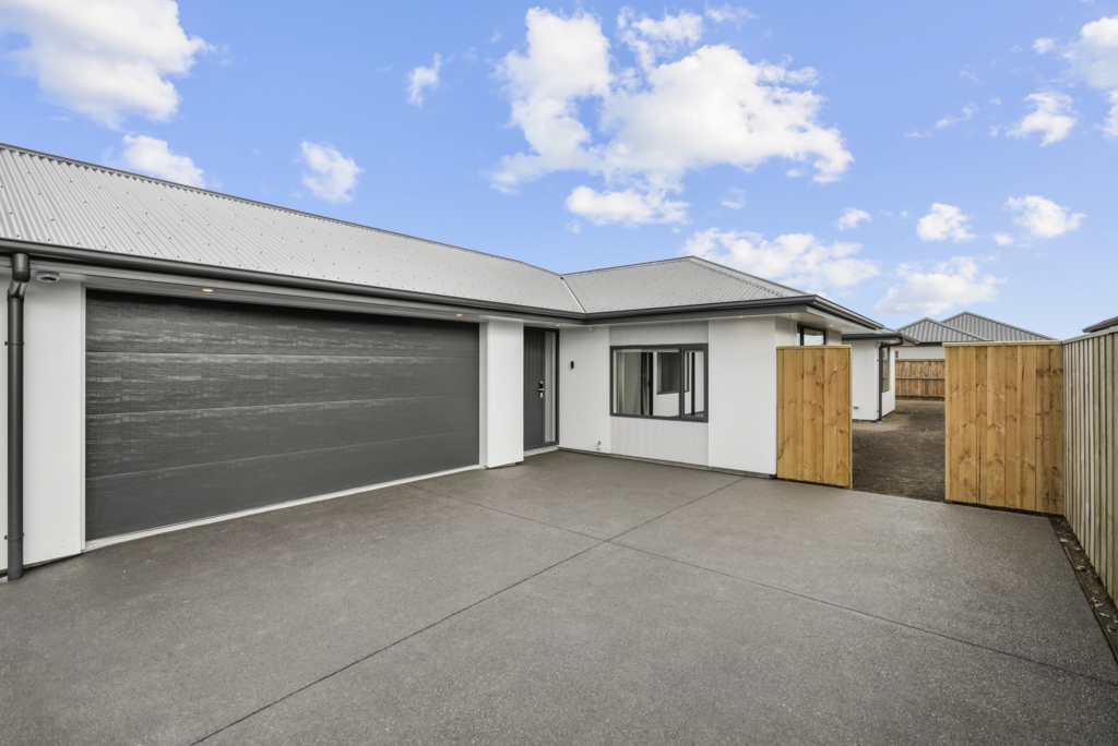 Exterior of 3-bedroom 2-bathroom custom home at Kannedys landing, Halswell