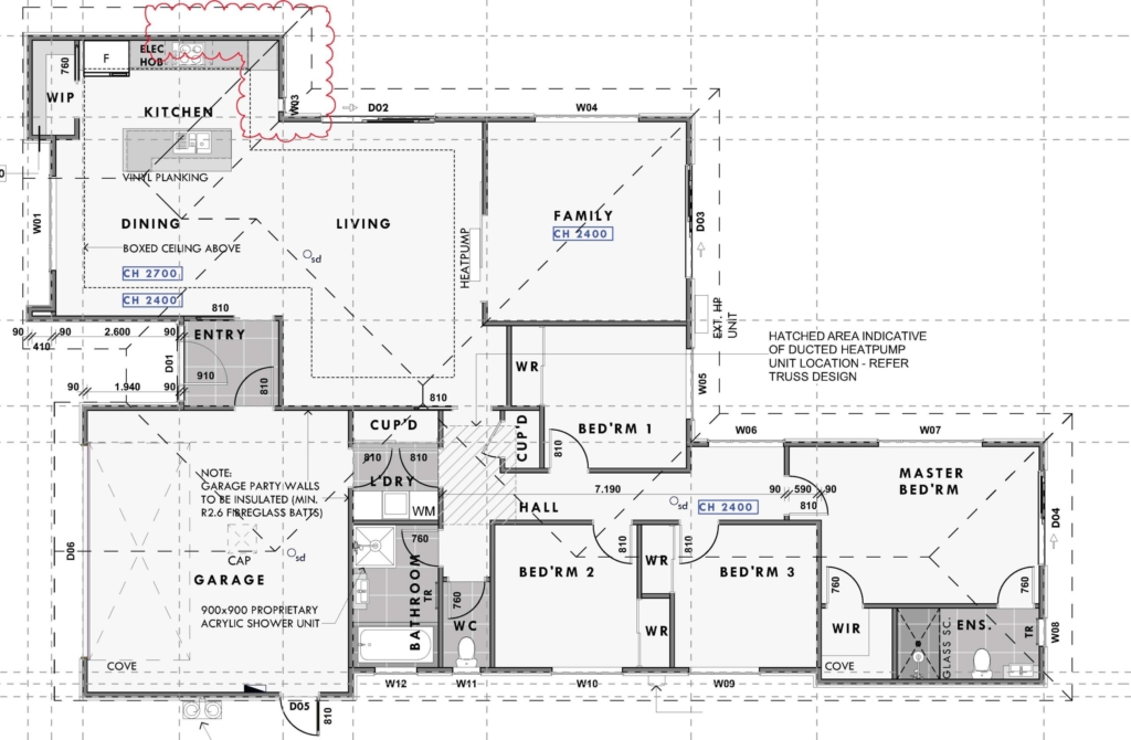 Floor plan for 4-bedroom 2-bathroom custom home at Whitburn Avenue, Halswell