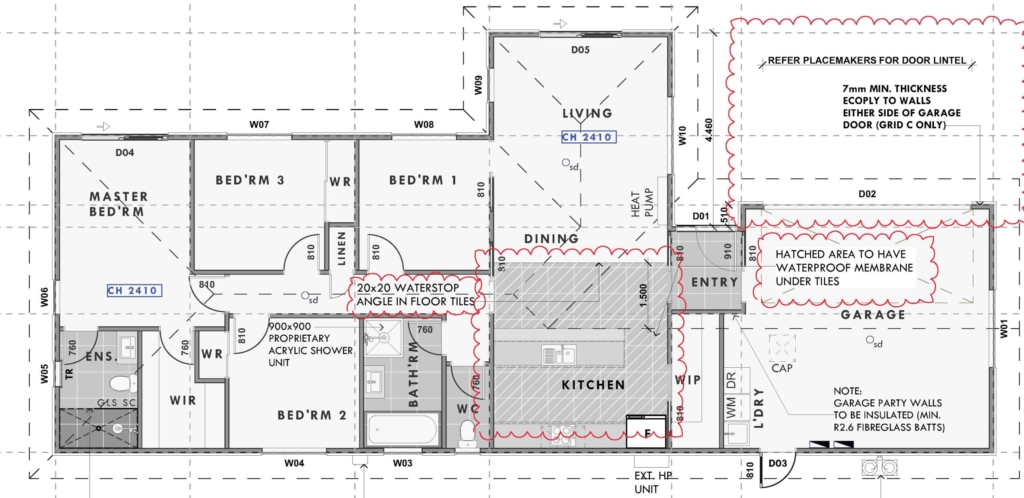 Floor plan for 4-bedroom 2-bathroom custom home at Palmer Avenue, Rolleston