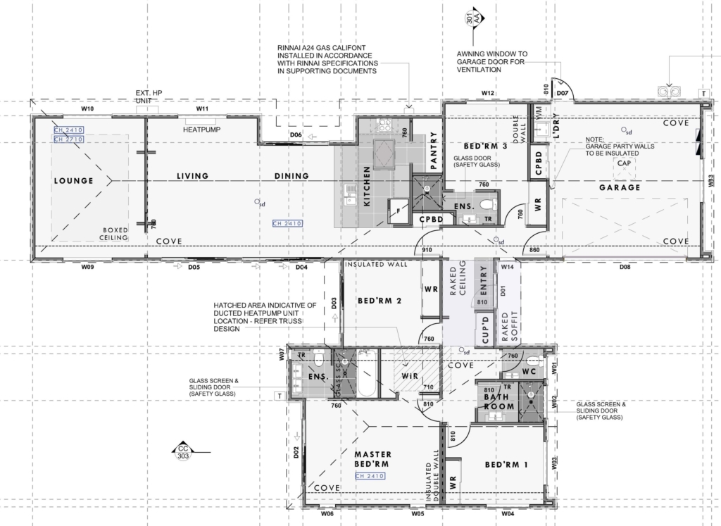 Floor plan for 3-bedroom 2-bathroom custom home at Irvines Track, Halswell