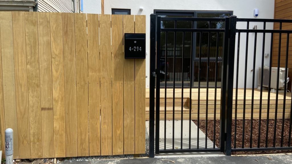 Exterior of 2-bedroom 19-unit townhouse development at Hereford Street, CHCH CBD