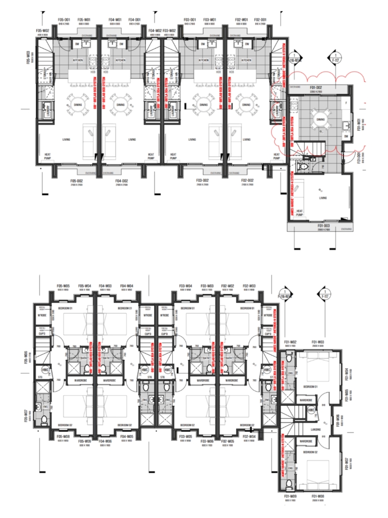 Floor plan for 2-bedroom 15-unit townhouse development at Deal Street, Wigram