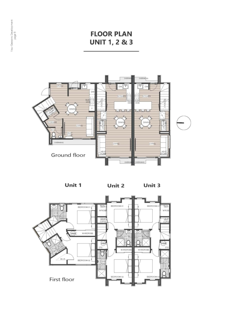 Floor plan for 2-bedroom 15-unit townhouse development at Deal Street, Wigram