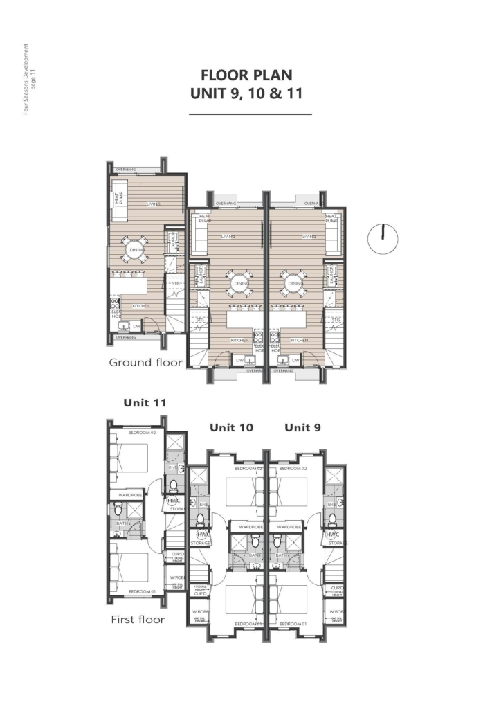 Floor plan for 2-bedroom 15-unit townhouse development at Deal Street, Wigram