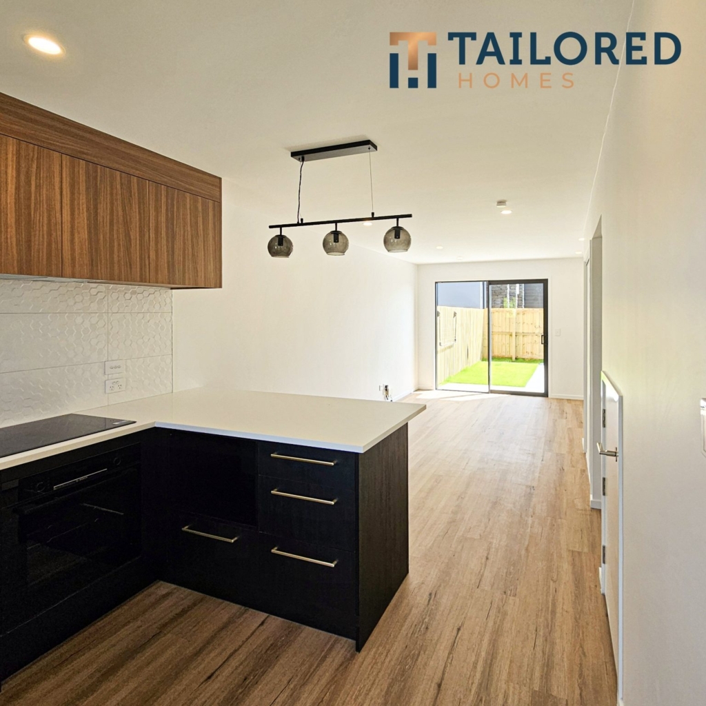 Living area in 2-bedroom 15-unit townhouse development at Deal Street, Wigram